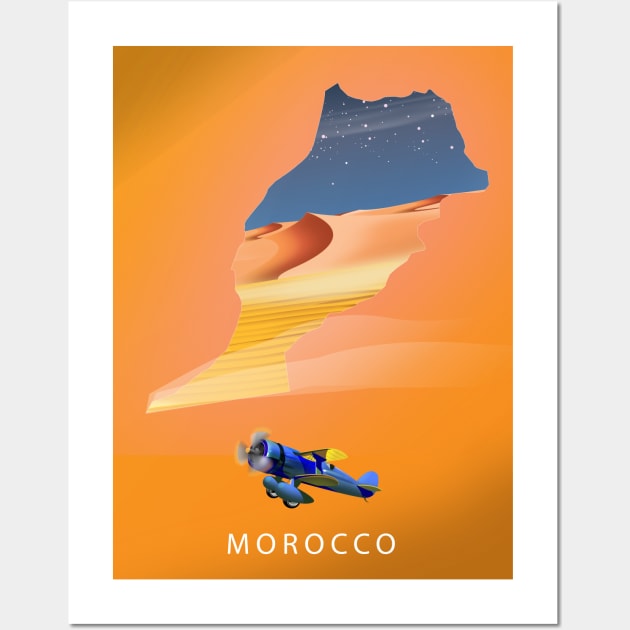 Morocco Map travel poster Wall Art by nickemporium1